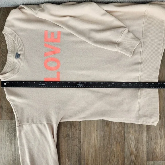 Aerie Sweatshirt‎ Medium Love Graphic Long Sleeve Casual Pullover Beige Top - Picture 12 of 14